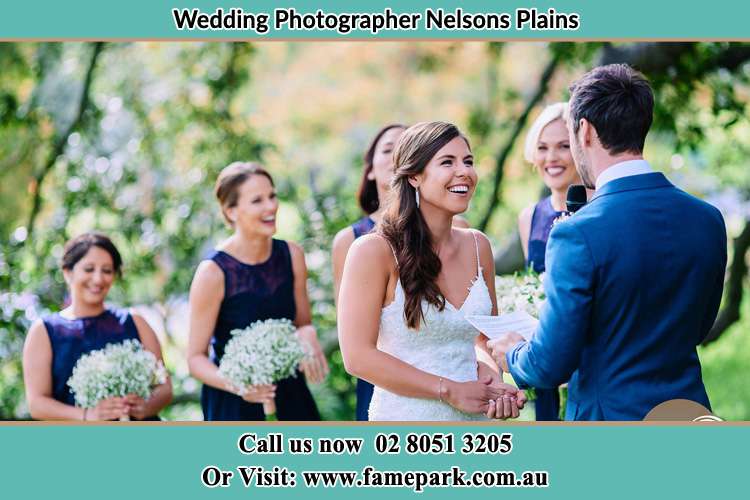 Photo of the Groom testifying love to the Bride Nelsons Plains NSW 2324