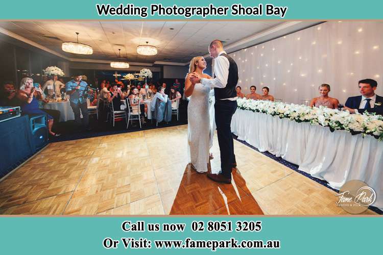 Photo of the Bride and the Groom dancing Shoal Bay NSW 2315